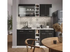 Vicco R-Line Singleküche Anthrazit Hochglanz/Weiß 160 cm ohne Arbeitsplatte ohne E-Geräte