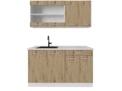 Vicco R-Line Singleküche Artisan Eiche/Weiß 140 cm ohne Arbeitsplatte ohne E-Geräte