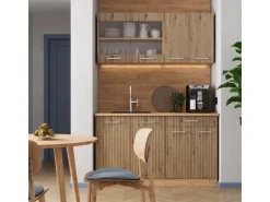 Vicco R-Line Singleküche Artisan-Eiche/Goldkraft Eiche 140 cm ohne Arbeitsplatte ohne E-Geräte