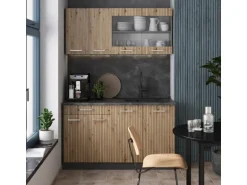 Vicco R-Line Singleküche Artisan Eiche/Anthrazit 140 cm ohne Arbeitsplatte ohne E-Geräte