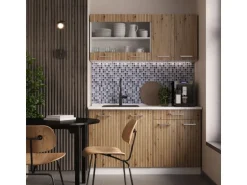 Vicco R-Line Singleküche Artisan Eiche/Weiß 140 cm AP Anthrazit ohne E-Geräte