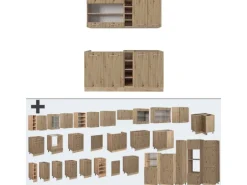 Vicco R-Line Singleküche Artisan-Eiche/Goldkraft Eiche 160 cm AP Eiche ohne E-Geräte