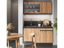Vicco R-Line SingleKüche Goldkraft Eiche/Anthrazit 140 cm AP Anthrazit Opt 2 ohne E-Geräte