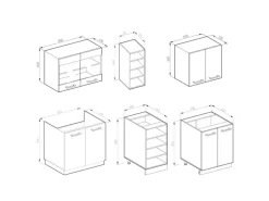 Vicco R-Line Singleküche Weiß Hochglanz/Weiß 160 cm AP Eiche ohne E-Geräte