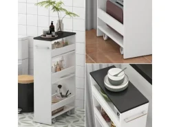 Vicco Rollregal Rivo Weiß/Anthrazit 20x85 cm