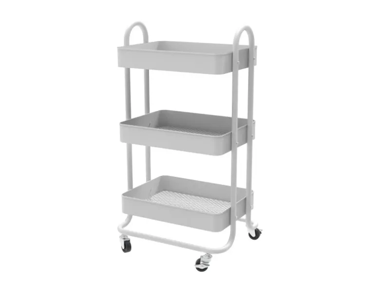 Vicco Rollregal Tron Rollbare Küchen-Minibar Weiß 46x79 cm