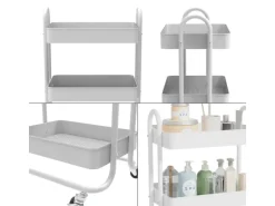 Vicco Rollregal Tron Rollbare Küchen-Minibar Weiß 46x79 cm