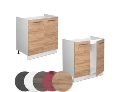 Vicco Spülenunterschrank Fame-Line Goldkraft Eiche/Weiß 80 cm ohne Arbeitsplatte