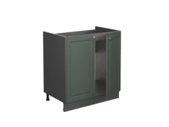 Vicco Spülenunterschrank Fame-Line Grün-Gold Landhaus/Anthrazit 80 cm AP Eiche