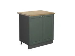 Vicco Spülenunterschrank Fame-Line Grün-Gold Landhaus/Anthrazit 80 cm AP Eiche