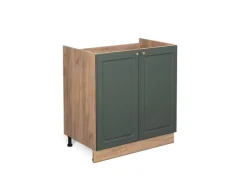 Vicco Spülenunterschrank Fame-Line Grün-Gold Landhaus/Goldkraft Eiche 80 cm ohne Arbeitsplatte