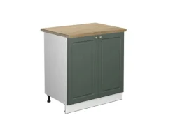 Vicco Spülenunterschrank Fame-Line Grün-Gold Landhaus/Weiß 80 cm AP Eiche