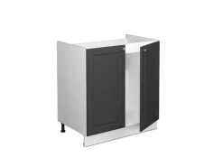 Vicco Spülenunterschrank Fame-Line Anthrazit-Gold/Weiß 80 cm ohne Arbeitsplatte