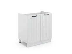 Vicco Spülenunterschrank Fame-Line Weiß Landhaus/Weiß 80 cm ohne Arbeitsplatte