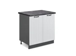 Vicco Spülenunterschrank Fame-Line Weiß Landhaus/Anthrazit 80 cm AP Anthrazit