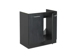 Vicco Spülenunterschrank R-Line Schwarz Beton/Anthrazit 80 cm AP Anthrazit