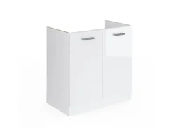 Vicco Spülenunterschrank R-Line Weiß Hochglanz/Weiß 80 cm ohne Arbeitsplatte