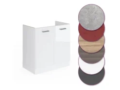 Vicco Spülenunterschrank R-Line Weiß Hochglanz/Weiß 80 cm ohne Arbeitsplatte