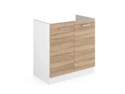 Vicco Spülenunterschrank R-Line Küchenunterschrank für die Spüle Sonoma/Weiß 80 cm ohne Arbeitsplatte