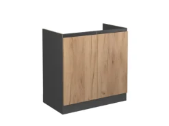 Vicco Spülenunterschrank R-Line Goldkraft Eiche/Anthrazit 80 cm J-Shape ohne Arbeitsplatte