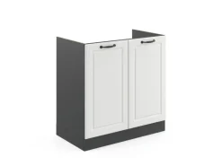 Vicco Spülenunterschrank R-Line Weiß Landhaus/Anthrazit 80 cm ohne Arbeitsplatte