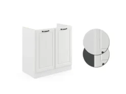 Vicco Spülenunterschrank R-Line Weiß Landhaus/Weiß 80 cm ohne Arbeitsplatte