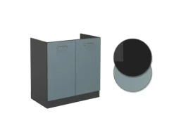 Vicco Spülenunterschrank R-Line Blau-Grau/Anthrazit 80 cm ohne Arbeitsplatte
