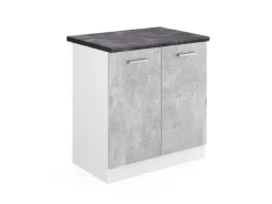 Vicco Spülenunterschrank R-Line Küchenunterschrank für die Spüle Beton/Weiß 80 cm AP Anthrazit