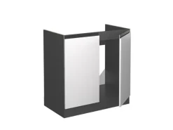 Vicco Spülenunterschrank R-Line Küchenunterschrank für die Spüle Weiß/Anthrazit AP Marmor