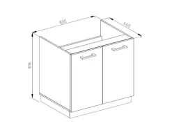Vicco Spülenunterschrank R-Line Küchenunterschrank für die Spüle Sonoma/Weiß 80 cm AP Anthrazit