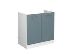 Vicco Spülenunterschrank R-Line Blau-Grau/Weiß 80 cm ohne Arbeitsplatte