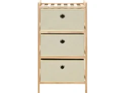 vidaXL Aufbewahrungsregal mit 3 Stoff-Körben Zedernholz Beige