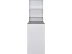 vidaXL Bartisch mit Schrank Weiß 115x59x200 cm mit Grau-Tischplatte