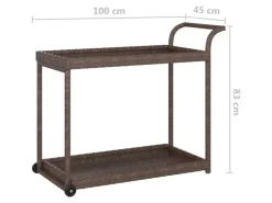 vidaXL Barwagen Braun 100x45x83 cm Poly Rattan