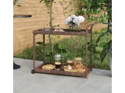 vidaXL Barwagen Braun 100x45x83 cm Poly Rattan