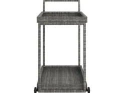 vidaXL Barwagen Grau 100x45x83 cm Poly Rattan