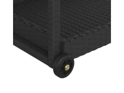 vidaXL Barwagen Schwarz 100x45x83 cm Poly Rattan
