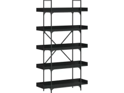 vidaXL Bücherregal 5 Böden Schwarz 100x33x180,5 cm Holzwerkstoff