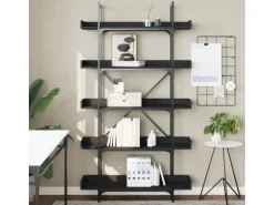vidaXL Bücherregal 5 Böden Schwarz 100x33x180,5 cm Holzwerkstoff
