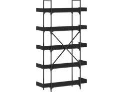 vidaXL Bücherregal 5 Böden Schwarz 100x33x180,5 cm Holzwerkstoff