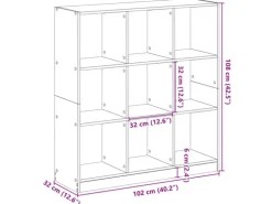 vidaXL Bücherregal Räuchereiche 102x32x108 cm Holzwerkstoff