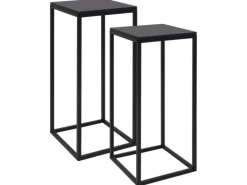 vidaXL Beistelltische 2 Stk. Schwarz Stahl