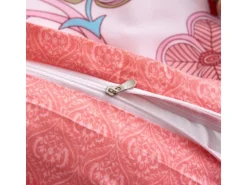 vidaXL Bettwäsche-Set Blumen/Streifen Rosa 200x220/80x80 cm 133441