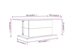 vidaXL Couchtisch Grau Sonoma 102x55,5x40 cm Holzwerkstoff 813093