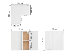 vidaXL Eckhängeschrank Weiß 57x57x60 cm Holzwerkstoff