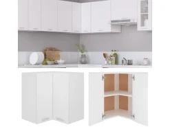 vidaXL Eckhängeschrank Weiß 57x57x60 cm Holzwerkstoff