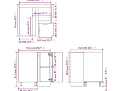 vidaXL Eckunterschrank Weiß 75,5x75,5x80,5 cm Holzwerkstoff