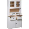vidaXL Highboard Weiß 93x40,5x180 cm Kiefernholz Panama