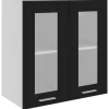 vidaXL Hängeglasschrank Schwarz 60x31x60 cm Holzwerkstoff