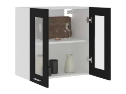 vidaXL Hängeglasschrank Schwarz 60x31x60 cm Holzwerkstoff
